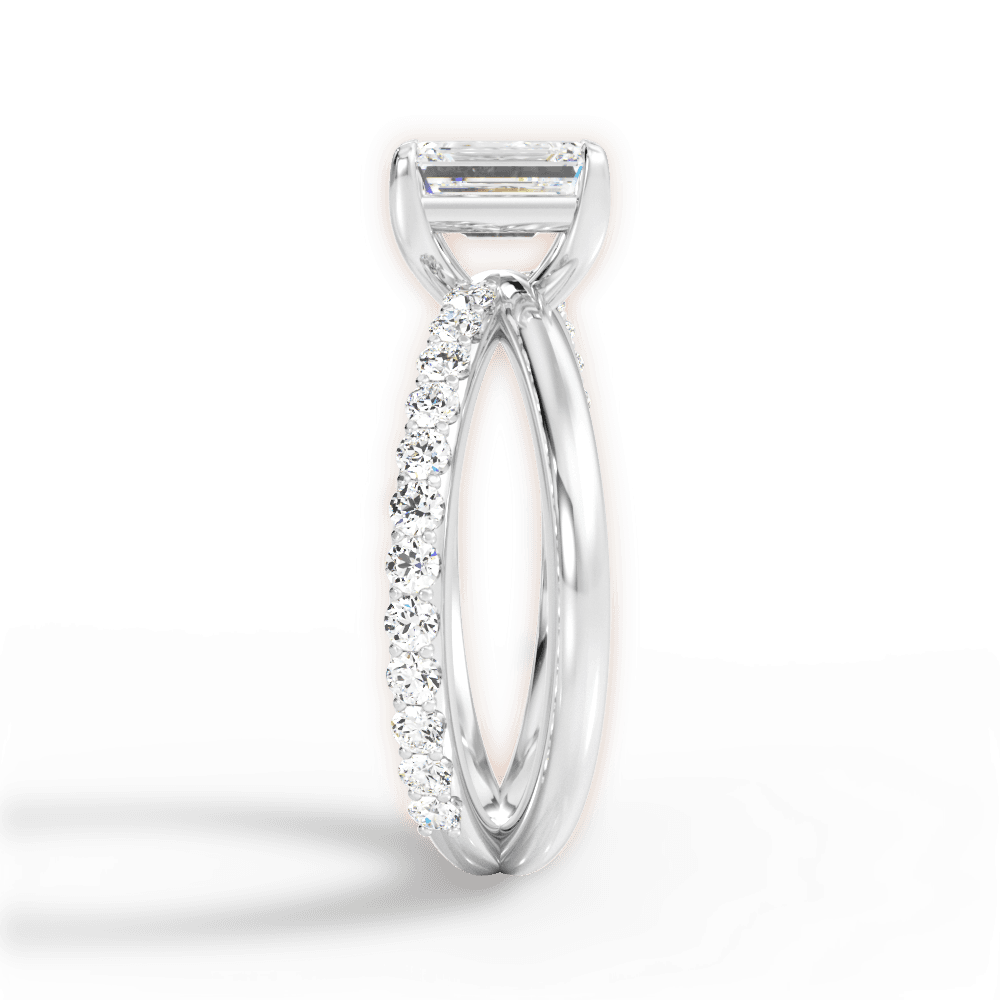 Jennifer Emerald Cut Lab Grown Diamond Platinum Engagement Ring - View 2