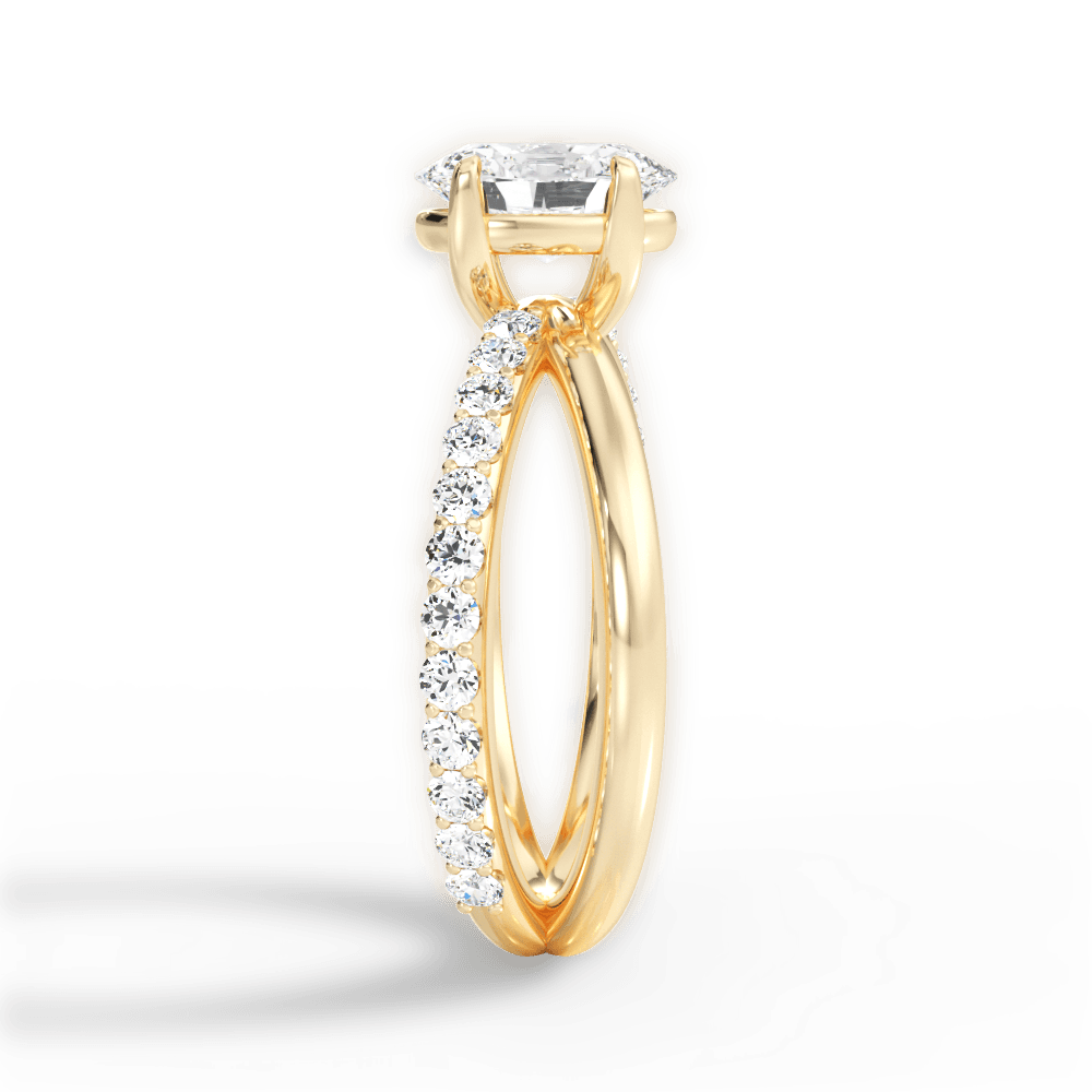Jennifer Oval Cut Lab Grown Diamond 18Kt Yellow Gold Engagement Ring - View 3