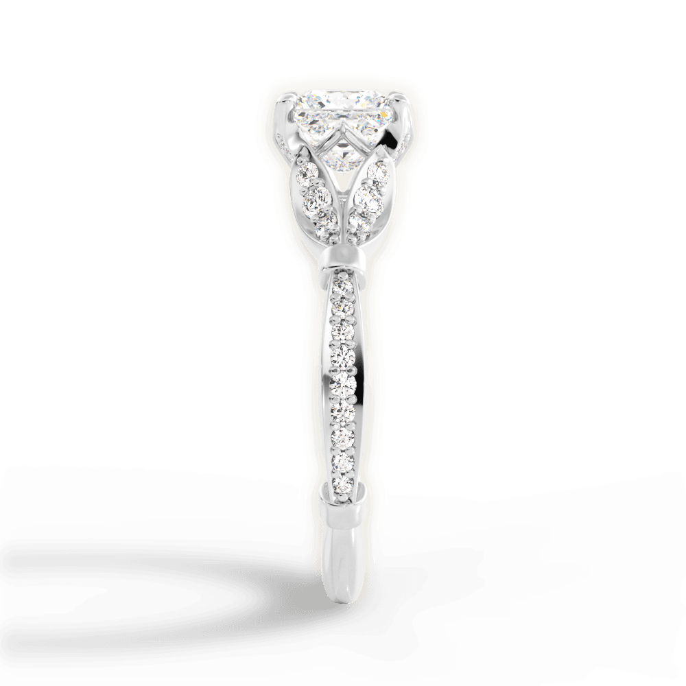 Geraldine Princess Cut Lab Grown Diamond Platinum Engagement Ring - View 3