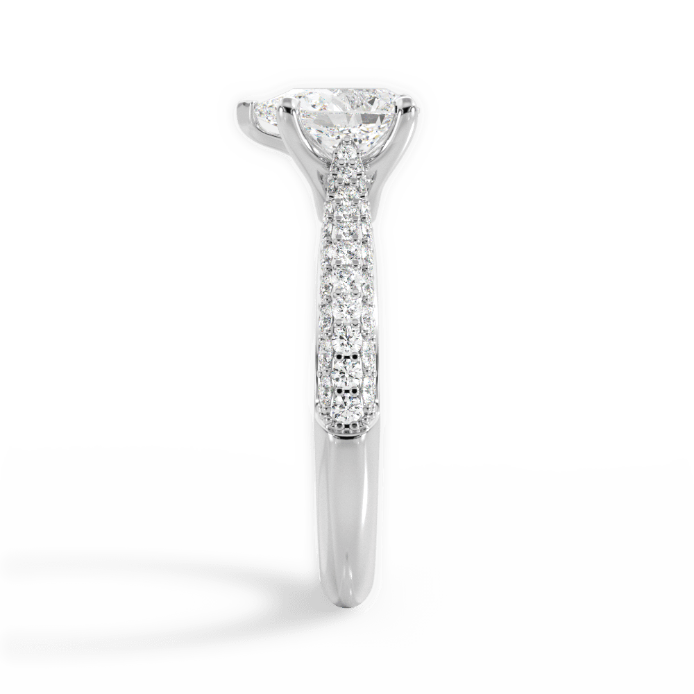 Kira Pear Cut Lab Grown Diamond 14Kt White Gold Engagement Ring - View 3