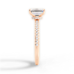 Giselle Emerald Cut Lab Grown Diamond 18Kt Rose Gold Engagement Ring - View 2