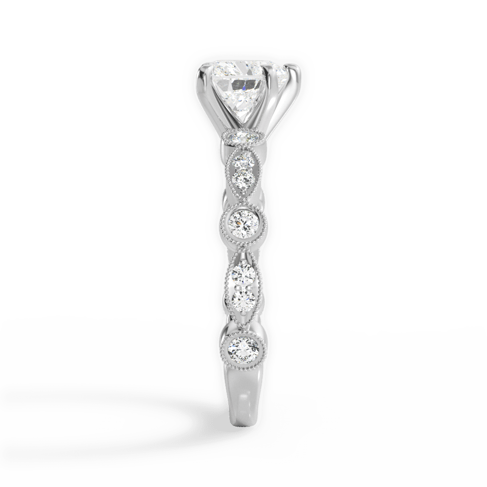 Edith Heart Cut Lab Grown Diamond Platinum Engagement Ring - View 4