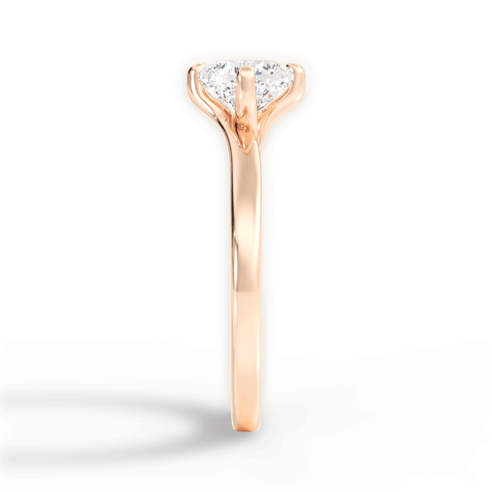 Ashley Cushion Cut Lab Grown Diamond 18Kt Rose Gold Engagement Ring - View 2