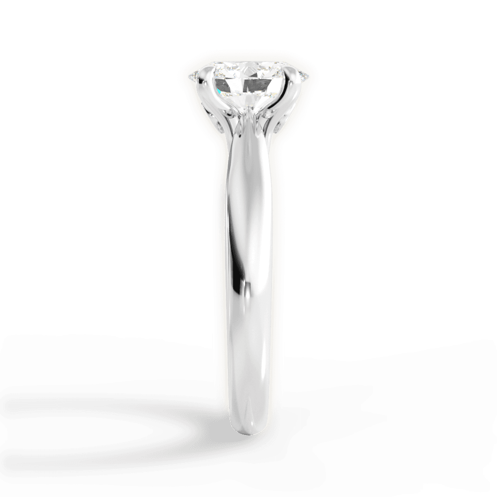 Beverly Oval Cut Lab Grown Diamond 14Kt White Gold Engagement Ring - View 3