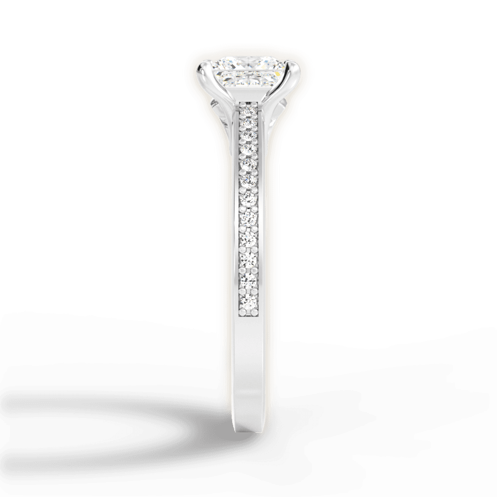 Donna Princess Cut Lab Grown Diamond 18Kt White Gold Engagement Ring - View 4