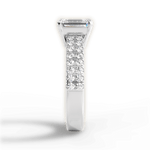 Kayla Emerald Cut Lab Grown Diamond 18Kt White Gold Engagement Ring - View 2