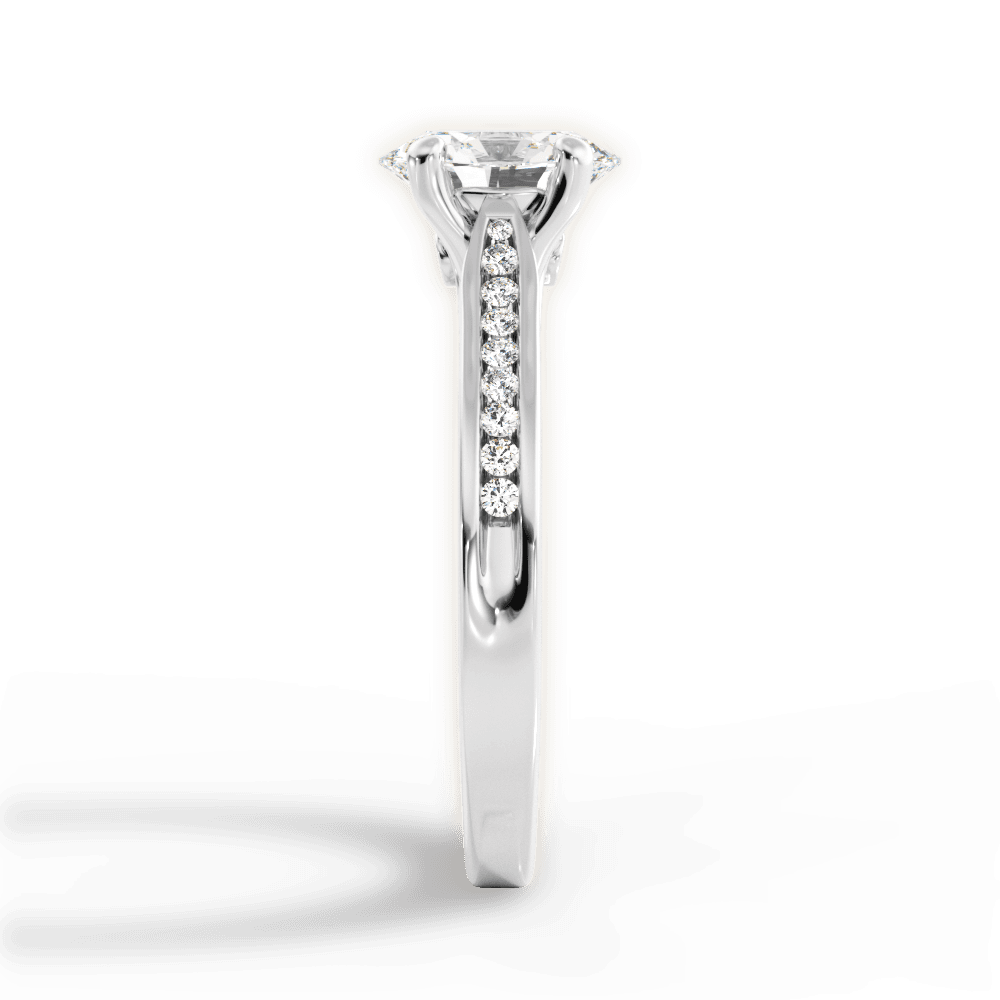 Elena Oval Cut Lab Grown Diamond 14Kt White Gold Engagement Ring - View 4