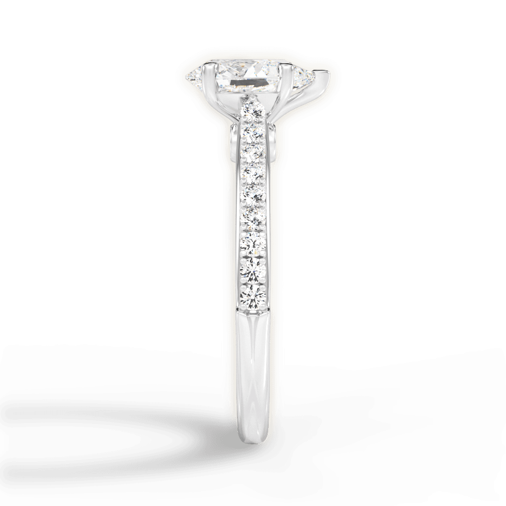 Frances Pear Cut Lab Grown Diamond 14Kt White Gold Engagement Ring - View 2