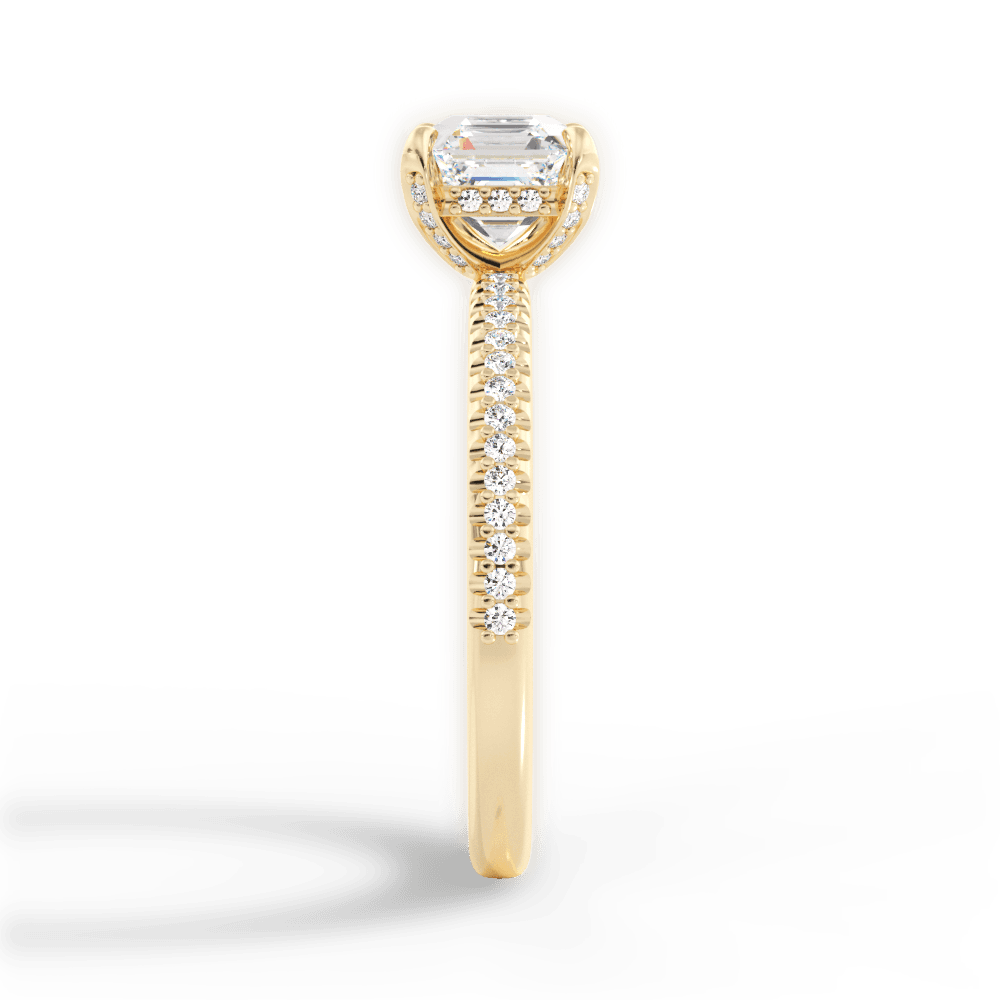 Helen Asscher Cut Lab Grown Diamond 18Kt Yellow Gold Engagement Ring - View 3