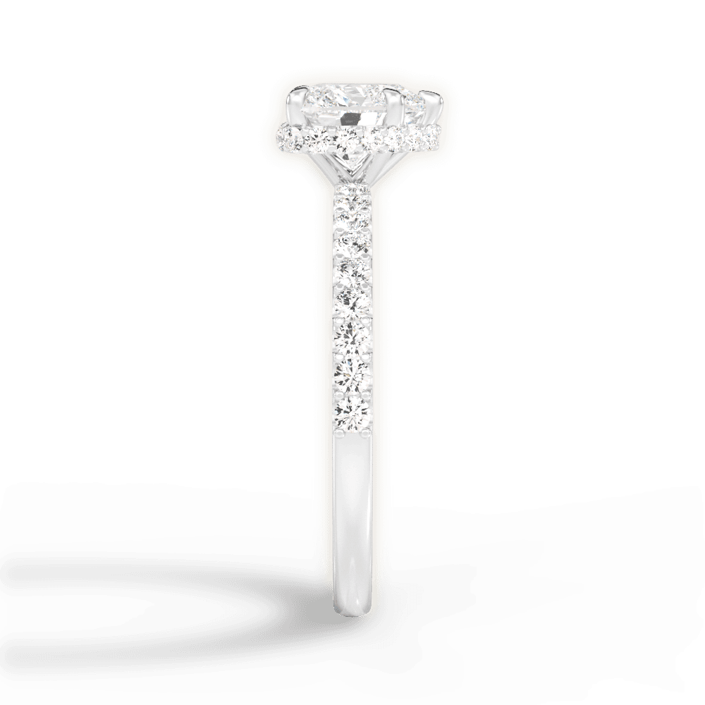 Isabella Heart Cut Lab Grown Diamond 18Kt White Gold Engagement Ring - View 4