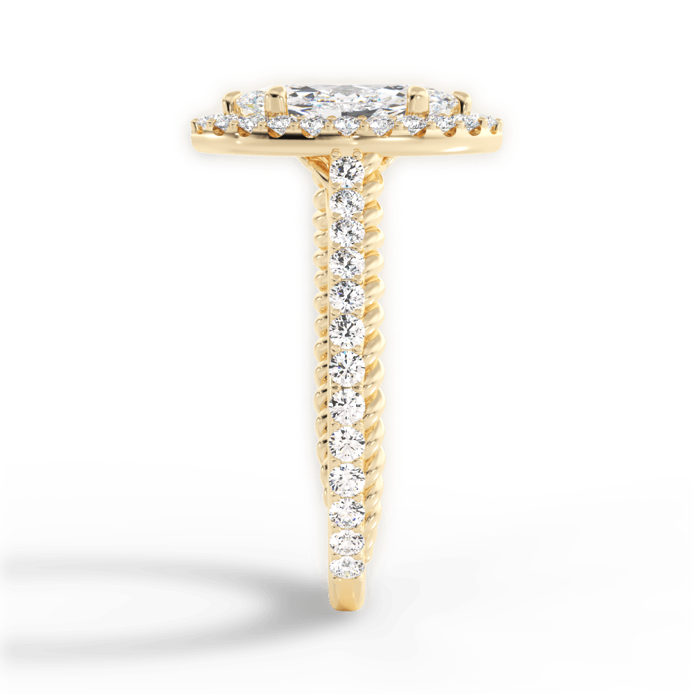 Kim Marquise Cut Lab Grown Diamond 18Kt Yellow Gold Engagement Ring - View 2