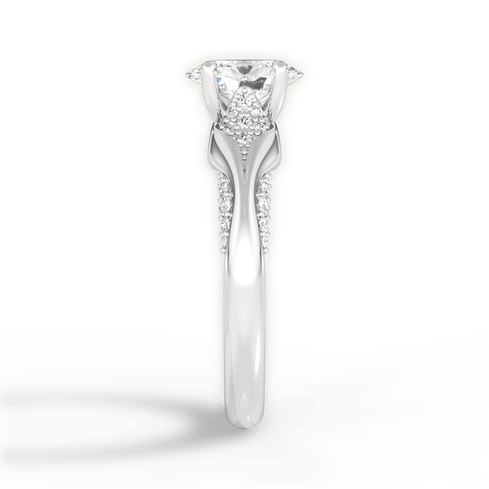 Isabel Oval Cut Lab Grown Diamond 14Kt White Gold Engagement Ring - View 3