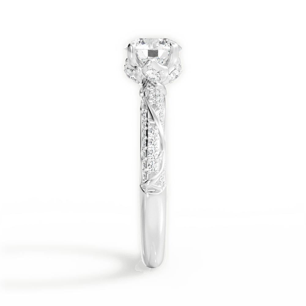 Josephine Round Cut Lab Grown Diamond 18Kt White Gold Engagement Ring - View 4