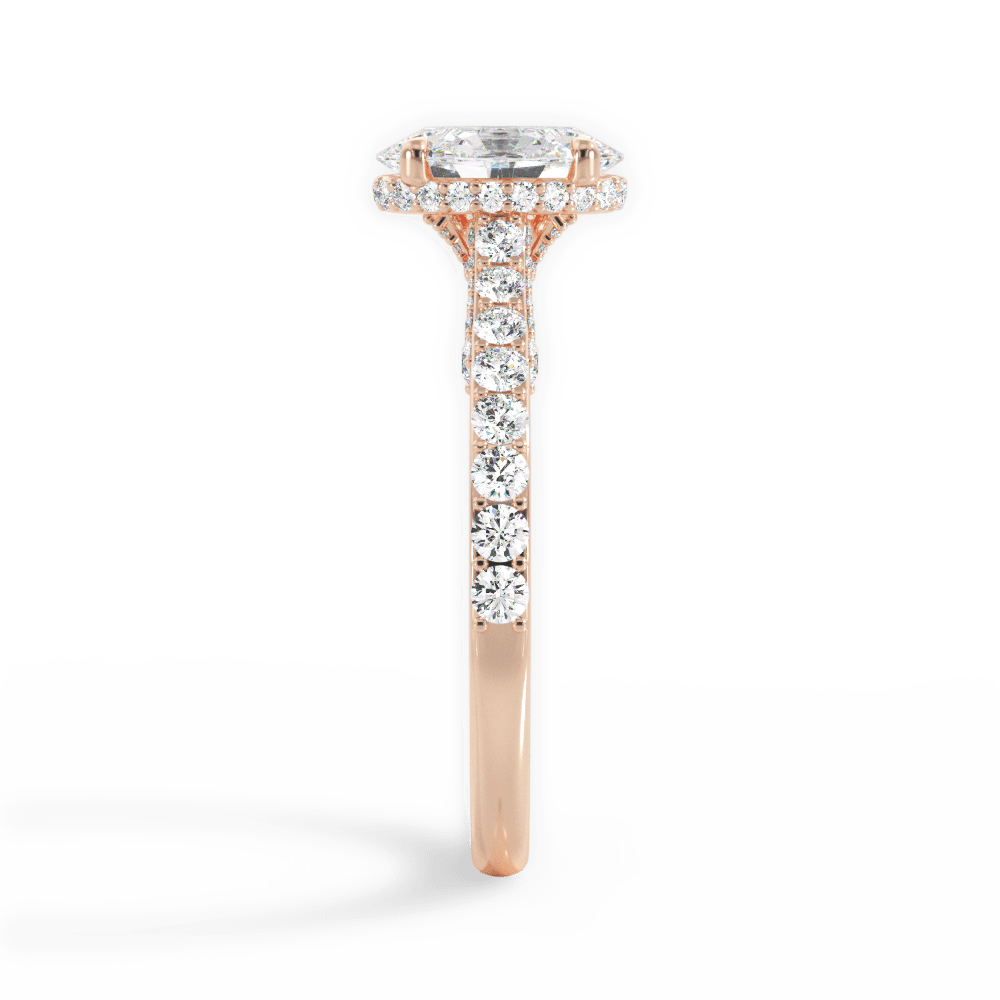 Laura Oval Cut Lab Grown Diamond 18Kt Rose Gold Engagement Ring - View 4