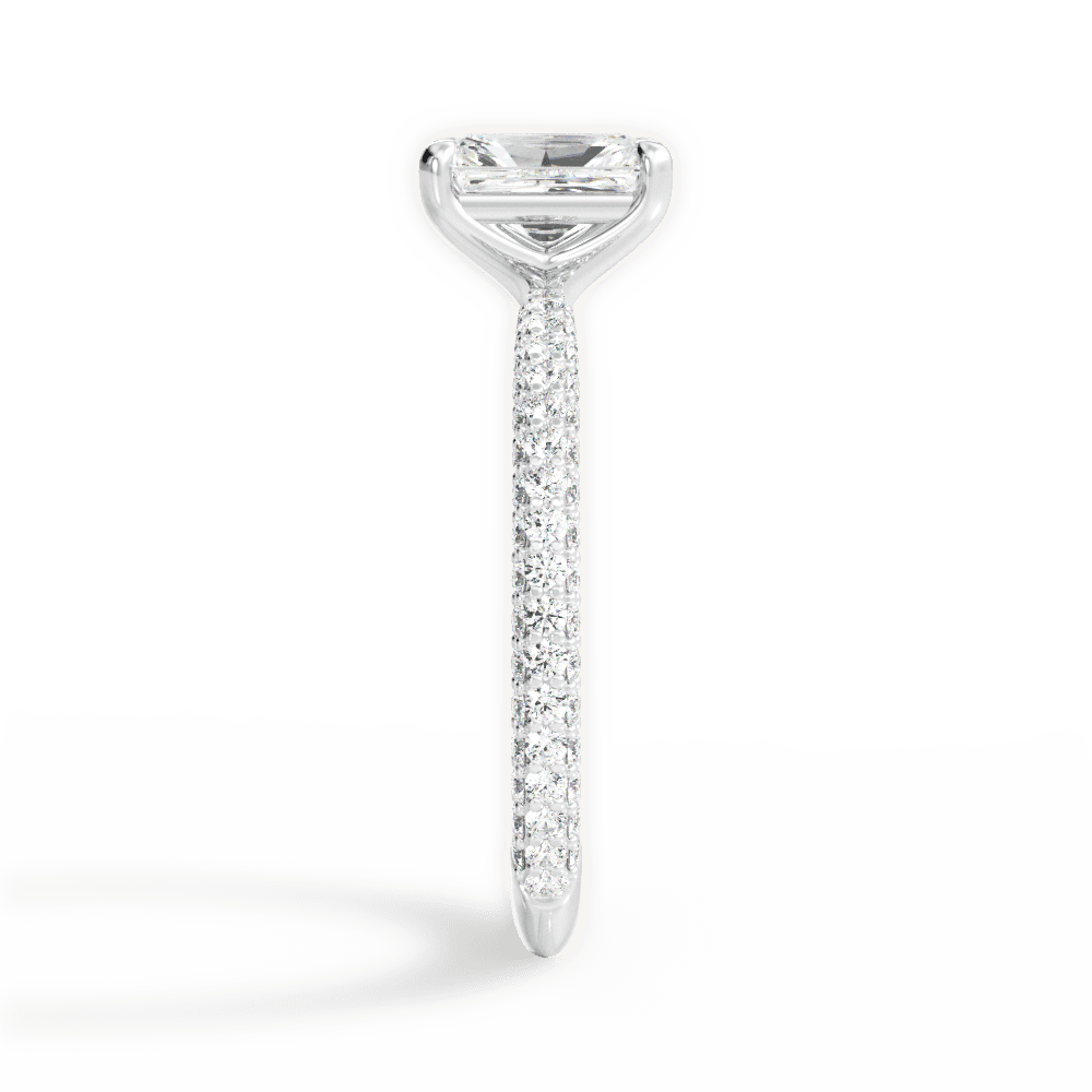 Kristen Radiant Cut Lab Grown Diamond Platinum Engagement Ring - View 2