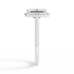 Jeanne Emerald Cut Lab Grown Diamond 18Kt White Gold Engagement Ring - View 2