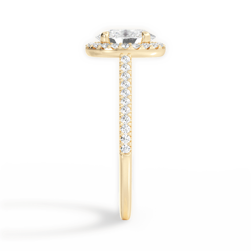 Jeanne Oval Cut Lab Grown Diamond 18Kt Yellow Gold Engagement Ring - View 4