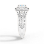 Madison Cushion Cut Lab Grown Diamond Platinum Engagement Ring - View 2