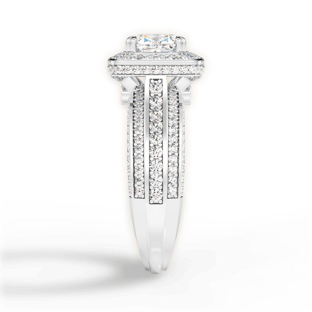 Madison Cushion Cut Lab Grown Diamond 14Kt White Gold Engagement Ring - View 2