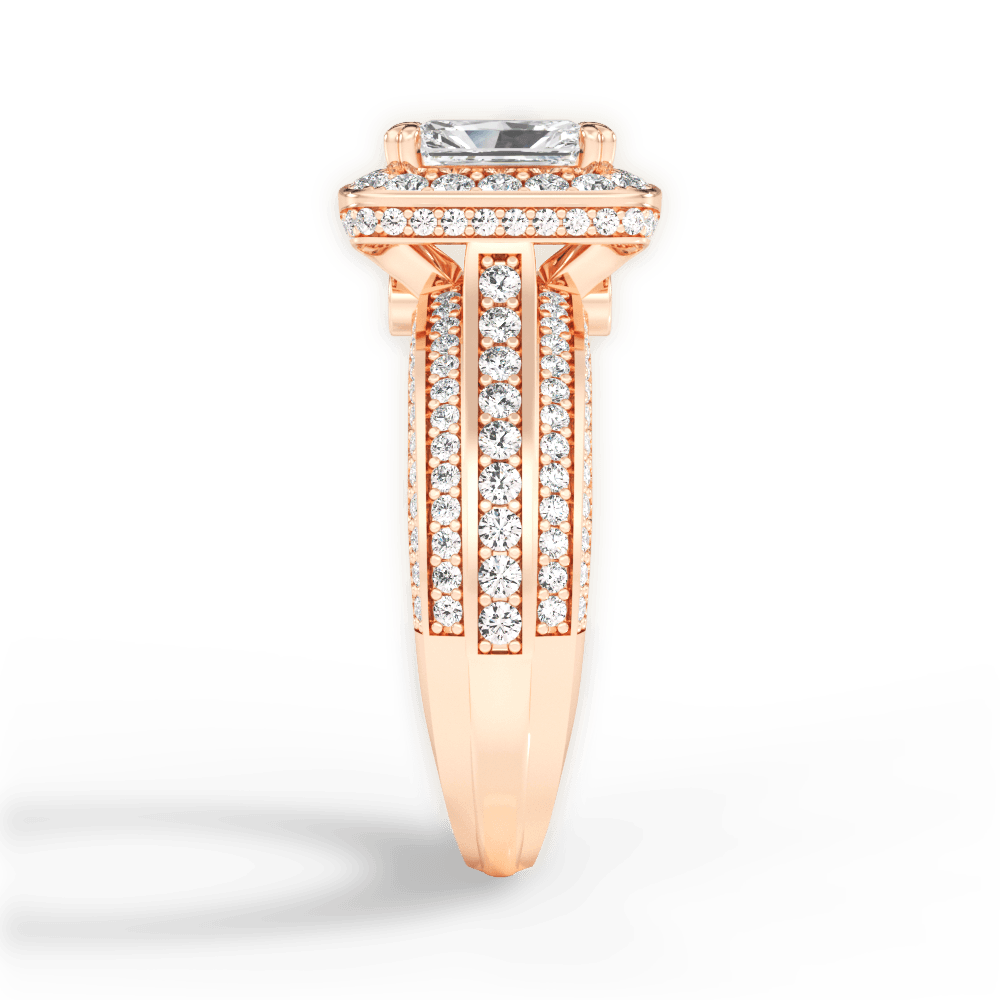 Madison Radiant Cut Lab Grown Diamond 18Kt Rose Gold Engagement Ring - View 4