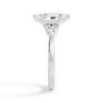 Cynthia Marquise Cut Lab Grown Diamond 18Kt White Gold Engagement Ring - View 4
