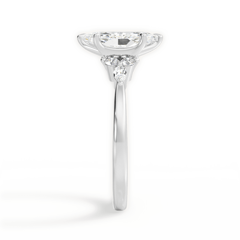 Cynthia Marquise Cut Lab Grown Diamond Platinum Engagement Ring - View 4