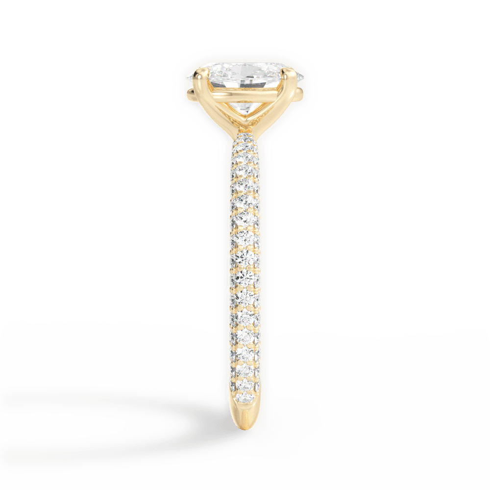 Kristen Oval Cut Lab Grown Diamond 18Kt Yellow Gold Engagement Ring - View 2