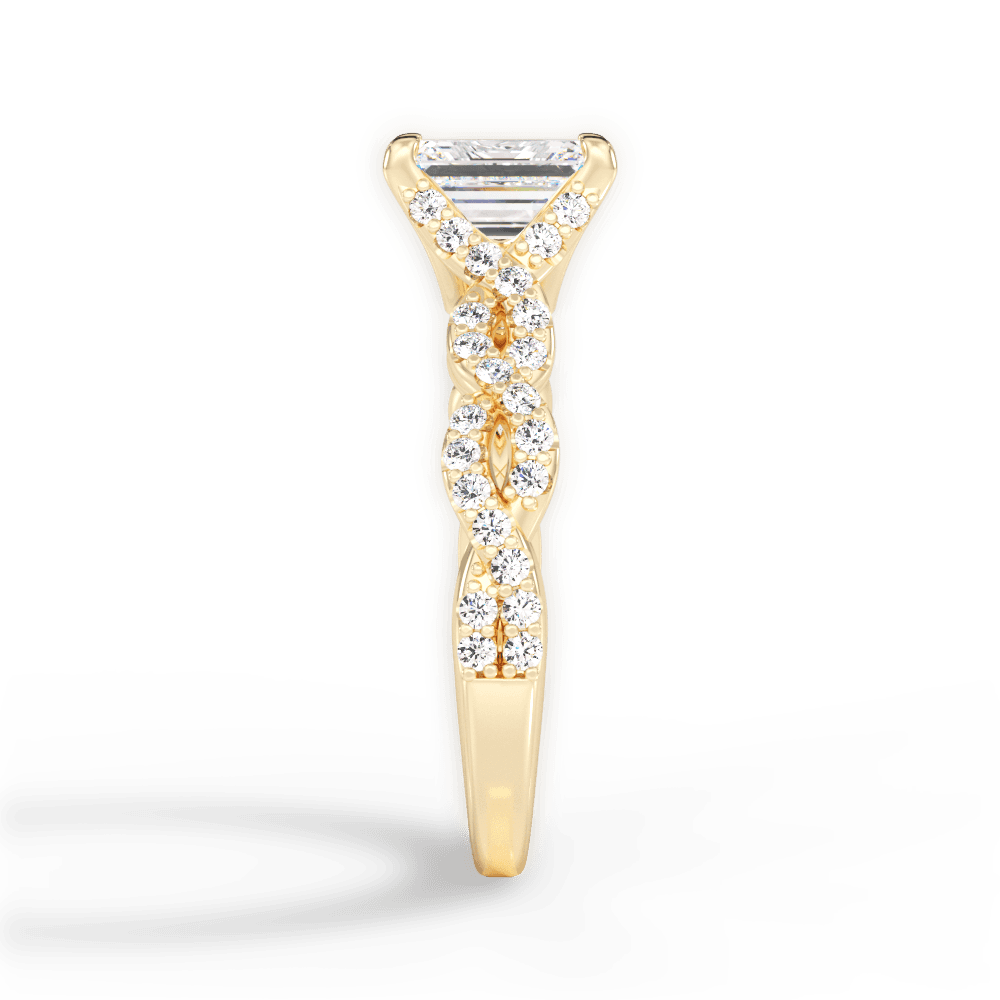 Justine Emerald Cut Lab Grown Diamond 18Kt Yellow Gold Engagement Ring - View 2