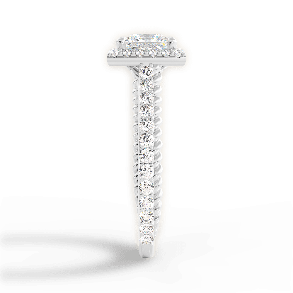 Kim Princess Cut Lab Grown Diamond 14Kt White Gold Engagement Ring - View 4