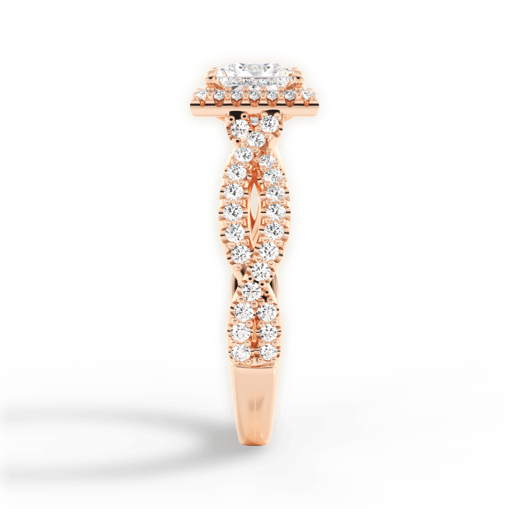 Latoya Princess Cut Lab Grown Diamond 18Kt Rose Gold Engagement Ring - View 4