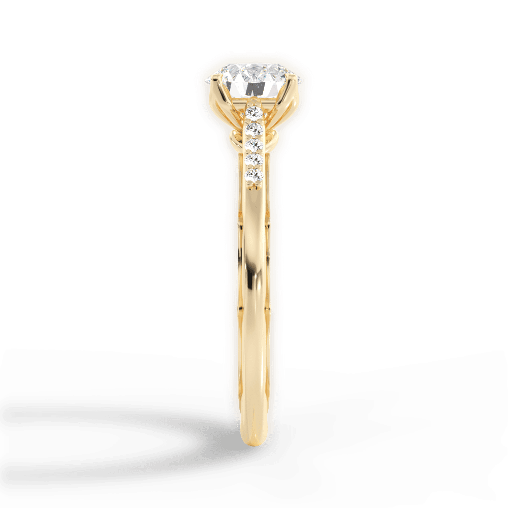 Christina Round Cut Lab Grown Diamond 18Kt Yellow Gold Engagement Ring - View 4
