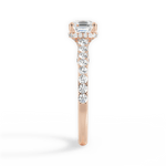 Laura Asscher Cut Lab Grown Diamond 18Kt Rose Gold Engagement Ring - View 4