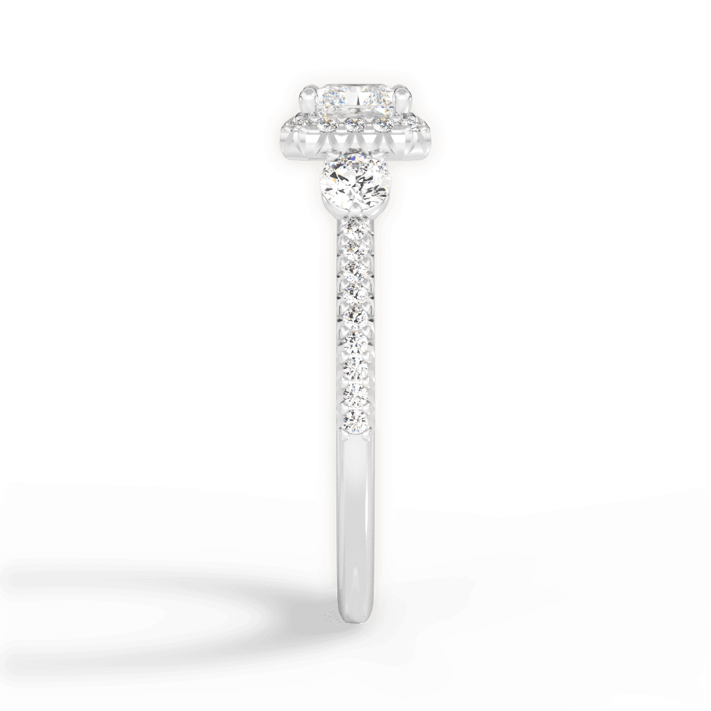 Kara Radiant Cut Lab Grown Diamond Platinum Engagement Ring - View 2