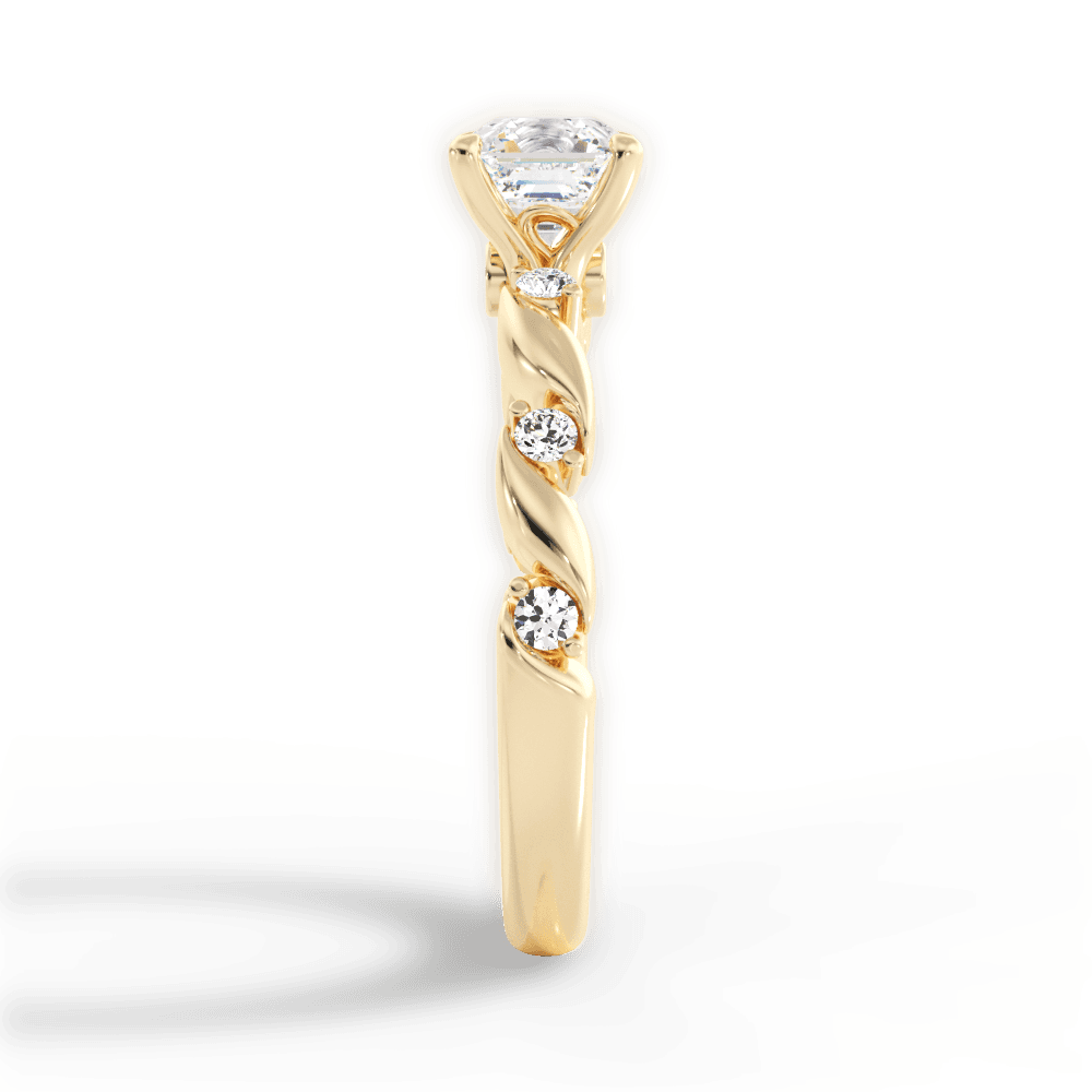 Emma Asscher Cut Lab Grown Diamond 18Kt Yellow Gold Engagement Ring - View 3