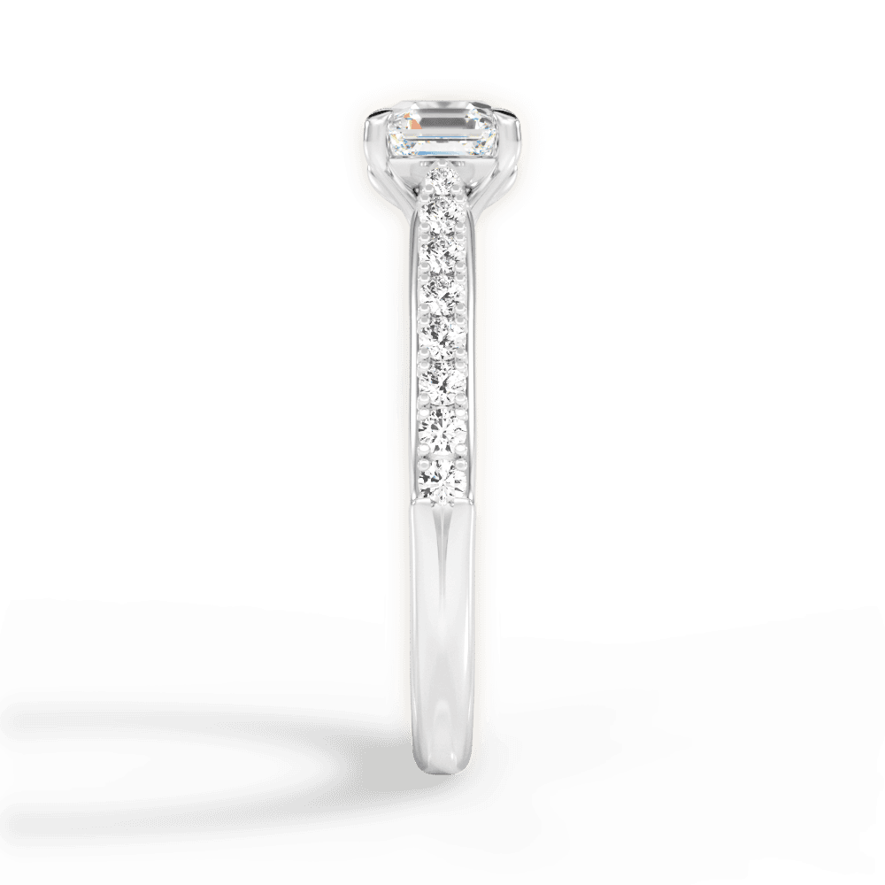 Elizabeth Asscher Cut Lab Grown Diamond Platinum Engagement Ring - View 4