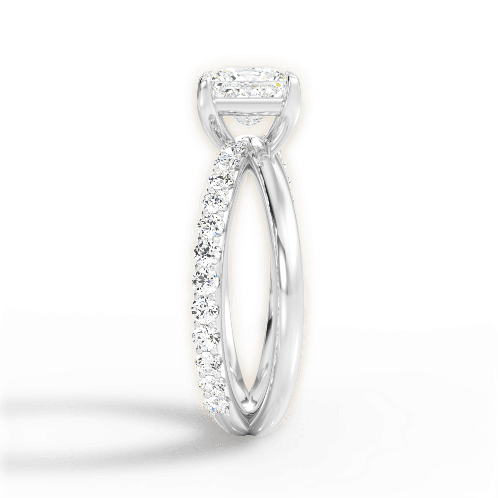 Jennifer Princess Cut Lab Grown Diamond 14Kt White Gold Engagement Ring - View 3