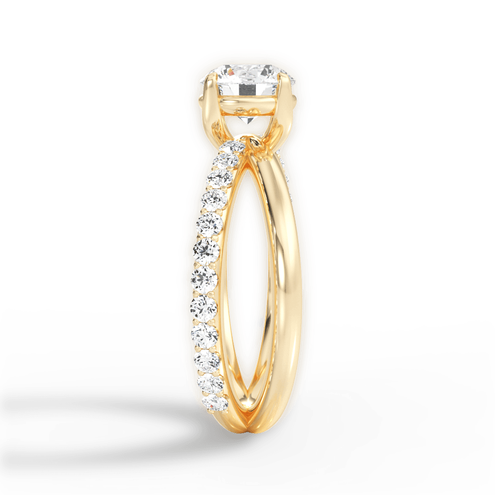 Jennifer Round Cut Lab Grown Diamond 18Kt Yellow Gold Engagement Ring - View 3