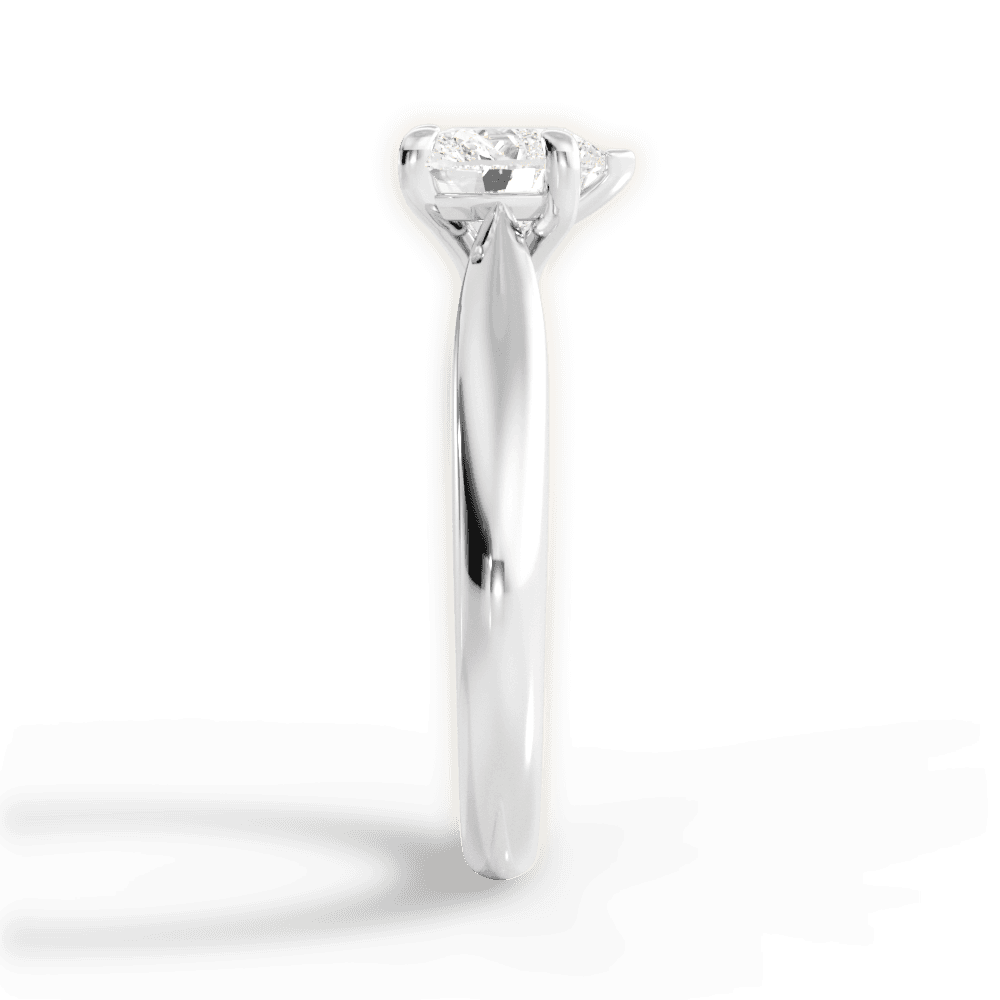 Amy Heart Cut Lab Grown Diamond 18Kt White Gold Engagement Ring - View 4