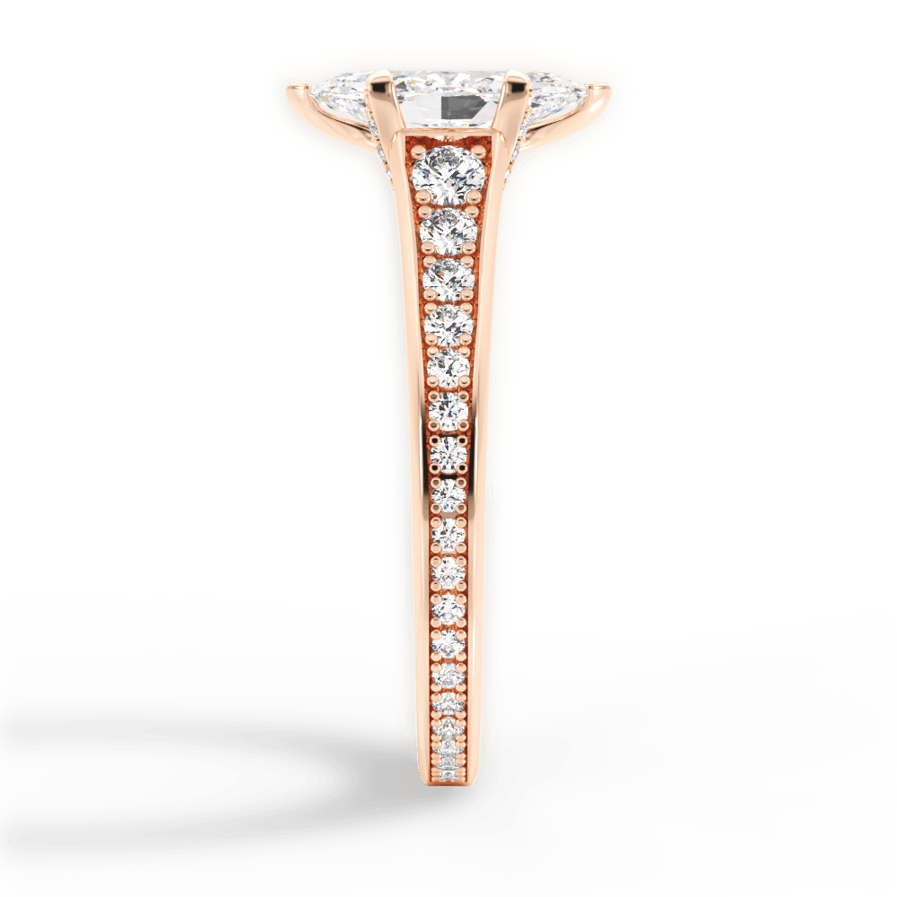 Leslie Marquise Cut Lab Grown Diamond 18Kt Rose Gold Engagement Ring - View 3