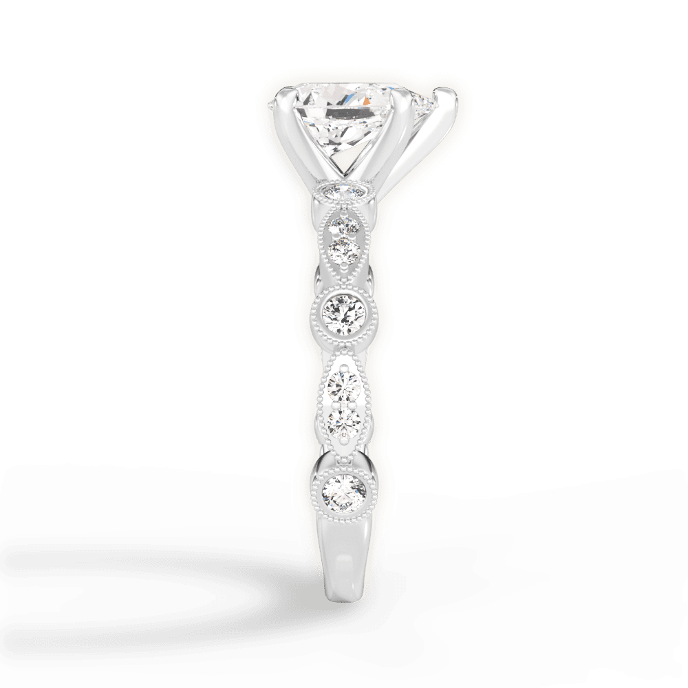 Edith Pear Cut Lab Grown Diamond Platinum Engagement Ring - View 4