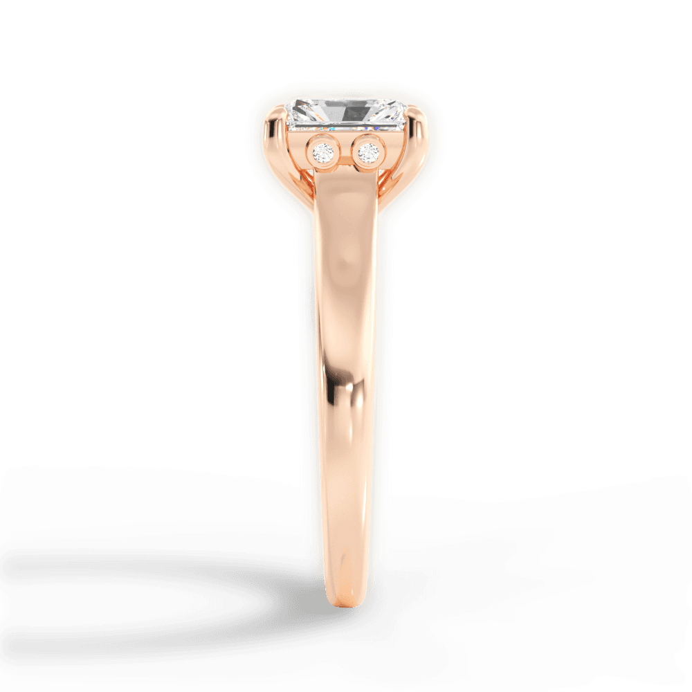 Carol Radiant Cut Lab Grown Diamond 18Kt Rose Gold Engagement Ring - View 4