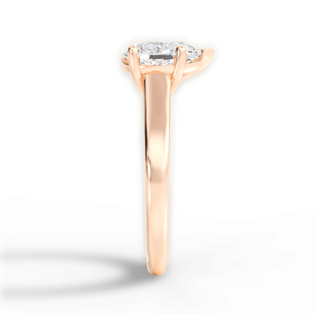 Ariana Pear Cut Lab Grown Diamond 18Kt Rose Gold Engagement Ring - View 2