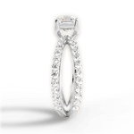 Lauren Asscher Cut Lab Grown Diamond 14Kt White Gold Engagement Ring - View 3