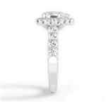 Lacey Pear Cut Lab Grown Diamond Platinum Engagement Ring - View 3