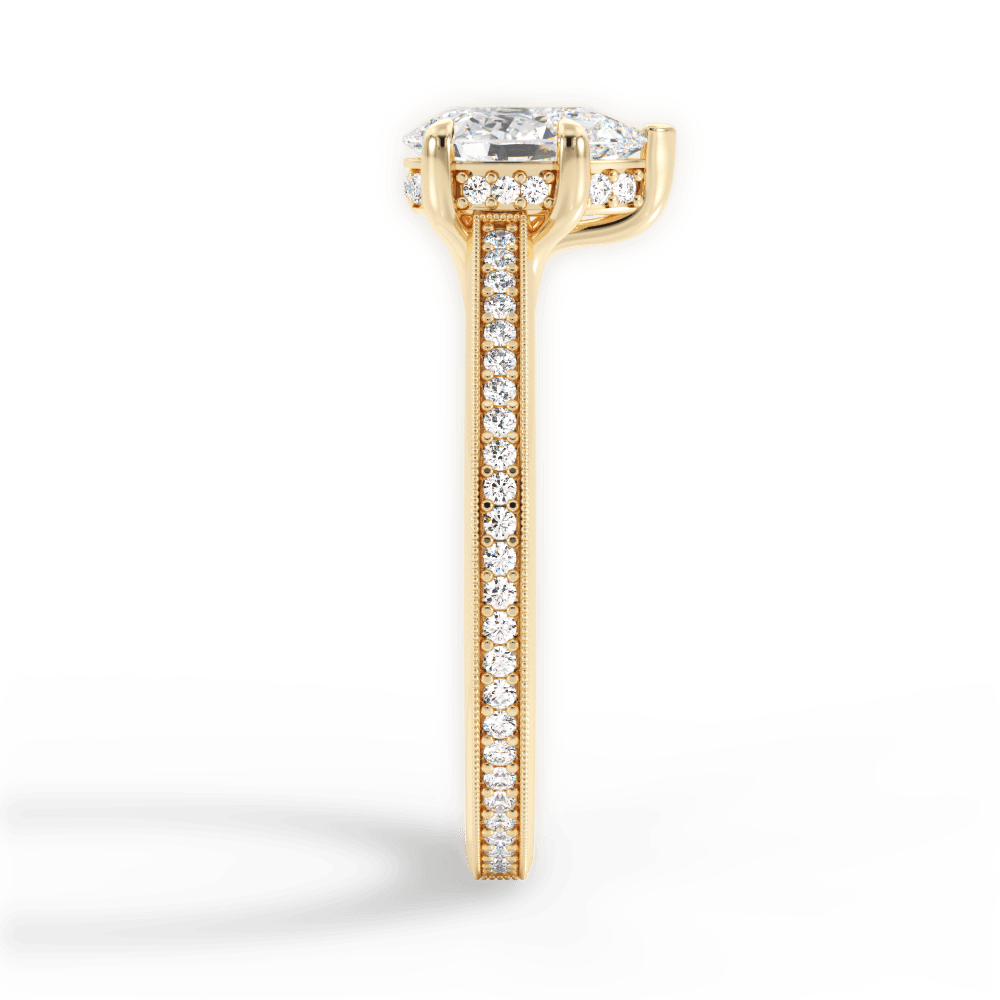 Janet Pear Cut Lab Grown Diamond 18Kt Yellow Gold Engagement Ring - View 3