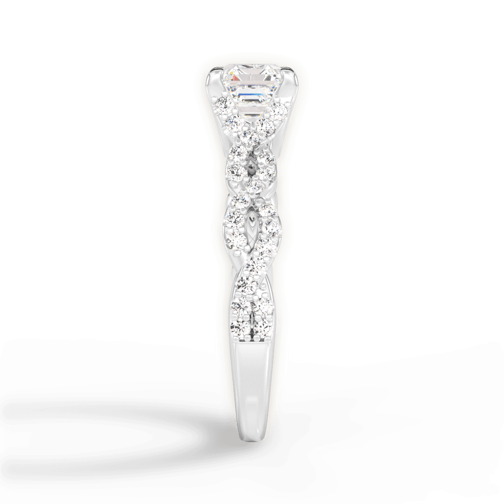 Justine Asscher Cut Lab Grown Diamond Platinum Engagement Ring - View 4