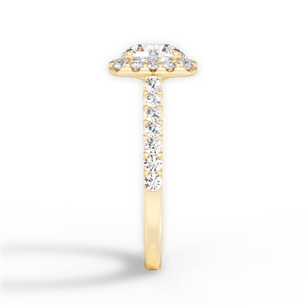 Ingrid Round Cut Lab Grown Diamond 18Kt Yellow Gold Engagement Ring - View 3