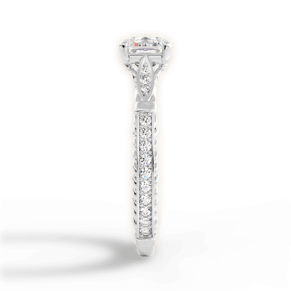 Gabriela Asscher Cut Lab Grown Diamond Platinum Engagement Ring - View 3