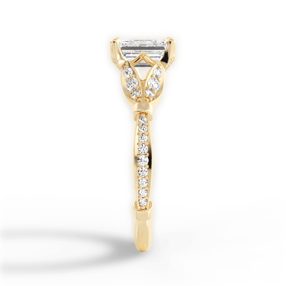 Geraldine Emerald Cut Lab Grown Diamond 18Kt Yellow Gold Engagement Ring - View 4