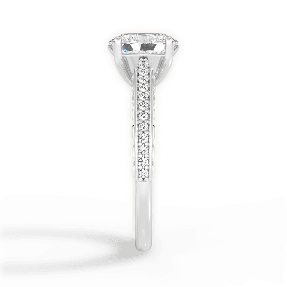 Caroline Oval Cut Lab Grown Diamond 14Kt White Gold Engagement Ring - View 3